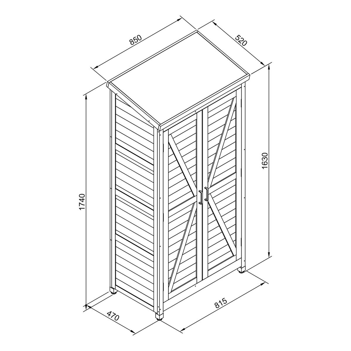 SKŘÍŇKA NA NÁŘADÍ 52/85/174 cm   - hnědá, Basics, dřevo (52/85/174cm) - Ambia Garden