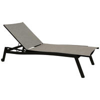 GARTENLIEGE 70/38/201 cm  - Schwarz/Grau, Basics, Textil/Metall (70/38/201cm) - Stern