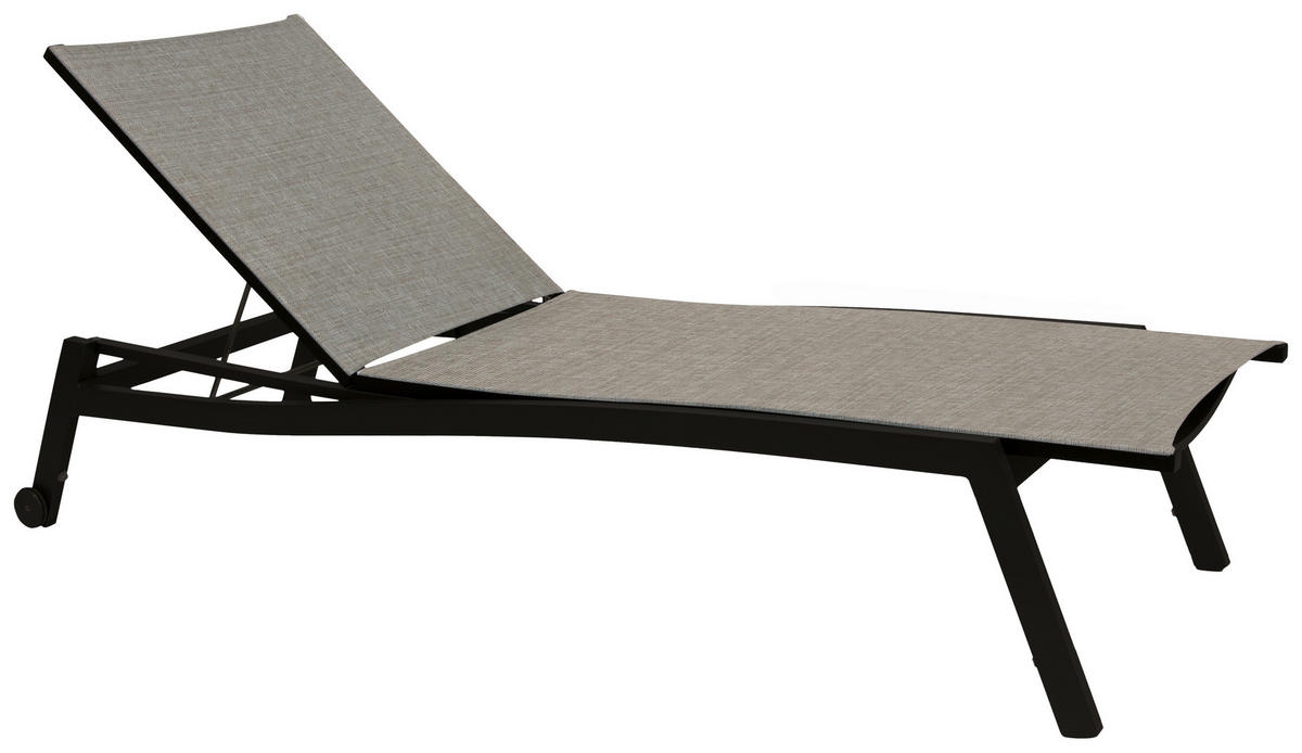 GARTENLIEGE 70/38/201 cm  - Schwarz/Grau, Basics, Textil/Metall (70/38/201cm) - Stern