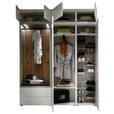 GARDEROBE 8-teilig  in 186/234/39 cm  - Wildeiche/Weiß, Design, Glas/Holzwerkstoff (186/234/39cm) - Moderano