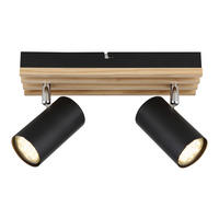 STRAHLER 26/8/12,5 cm  - Schwarz, Natur, Holz/Metall (26/8/12,5cm) - Novel