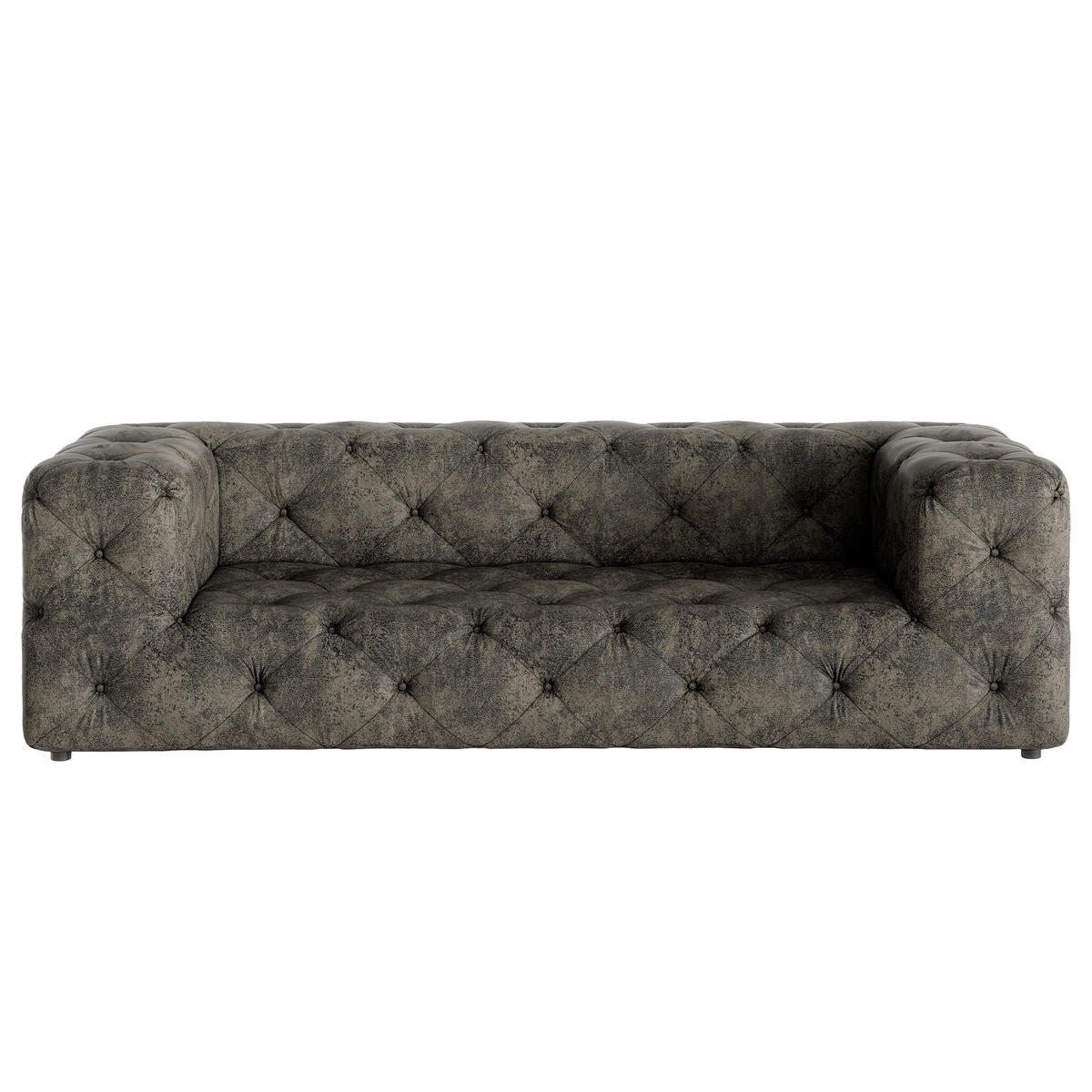3-SITZER-SOFA Lederlook Anthrazit  - Anthrazit/Schwarz, Design, Kunststoff/Textil (230/71/100cm) - P & B