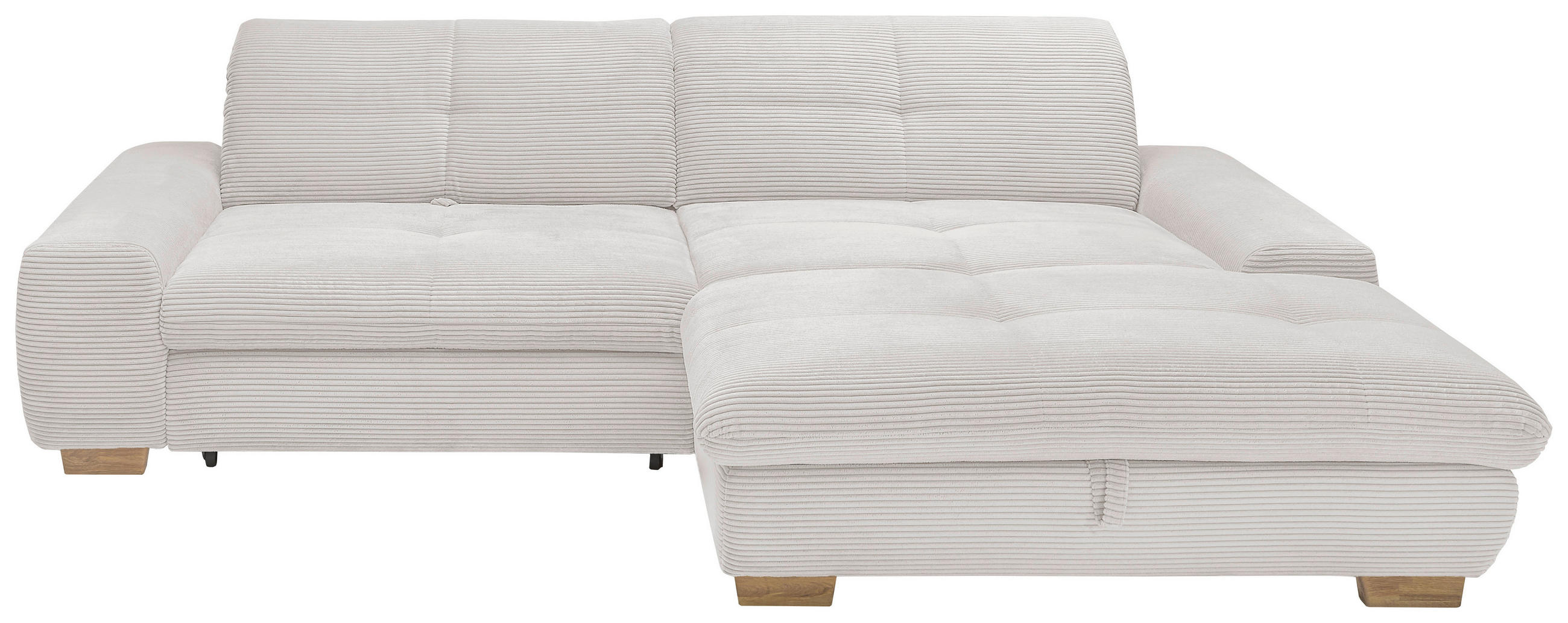 ECKSOFA Hellgrau Cord  - Eichefarben/Hellgrau, Design, Holz/Textil (276/198cm) - SetOne by Musterring