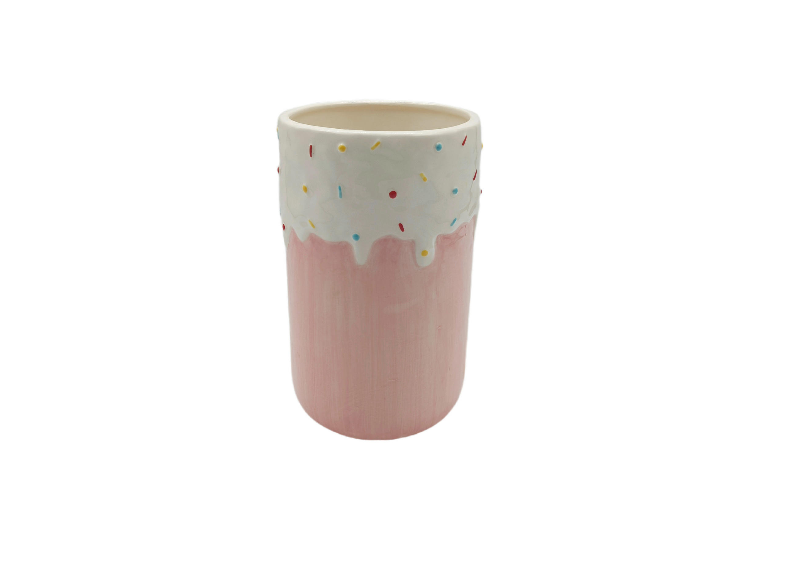 VASE 20.4 cm  - Hellrosa/Weiß Hochglanz, LIFESTYLE, Keramik (12,5/20,4cm) - X-Mas