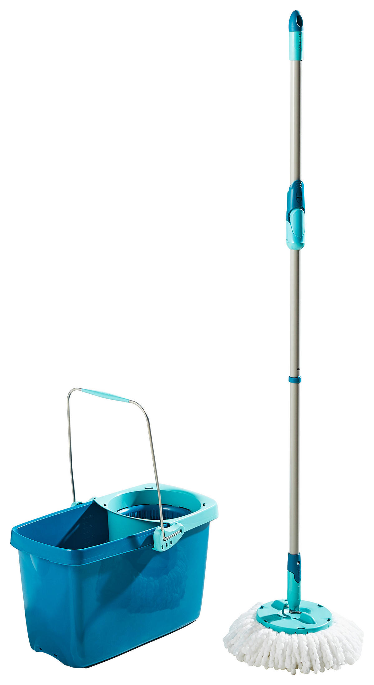 REZERVNI MOP - tirkizna/bela, Osnovno, tekstil/plastika - Leifheit