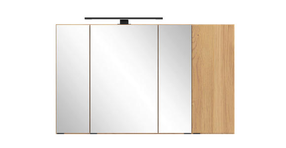 SPIEGELSCHRANK 105/64/20 cm  - Wildeiche/Schwarz, KONVENTIONELL, Glas/Holzwerkstoff (105/64/20cm) - Xora