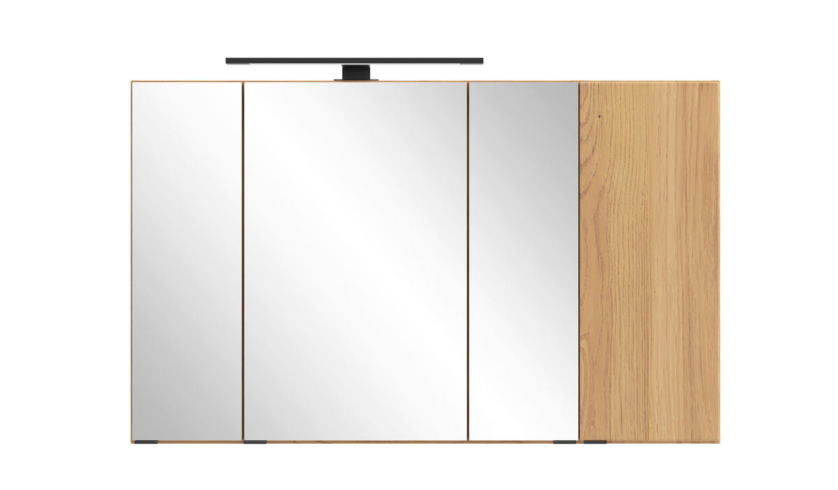 SPIEGELSCHRANK 105/64/20 cm  - Wildeiche/Schwarz, KONVENTIONELL, Glas/Holzwerkstoff (105/64/20cm) - Xora