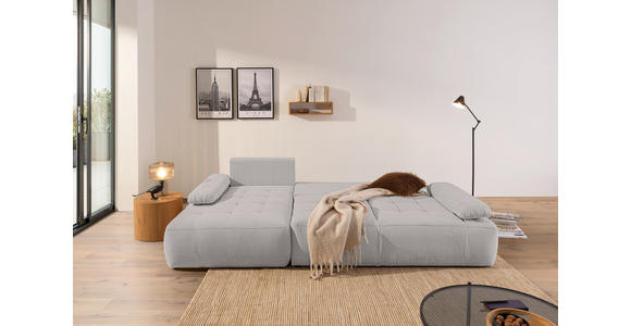 ECKSOFA  in Webstoff Hellgrau  - Hellgrau/Schwarz, KONVENTIONELL, Kunststoff/Textil (162/282cm) - Carryhome