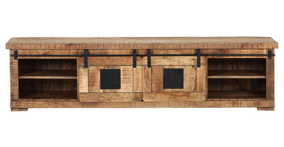 LOWBOARD  in 200/50/45 cm  - Schwarz/Braun, LIFESTYLE, Holz/Metall (200/50/45cm) - Landscape