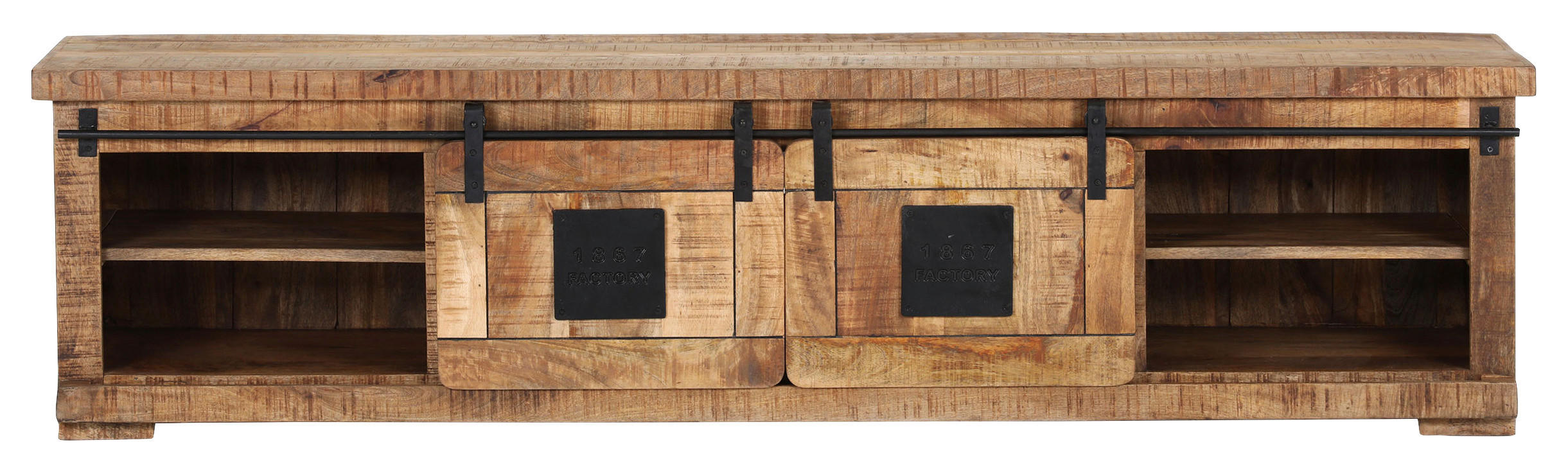 LOWBOARD  in 200/50/45 cm  - Schwarz/Braun, LIFESTYLE, Holz/Metall (200/50/45cm) - Landscape