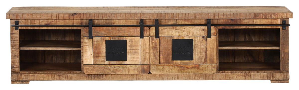 LOWBOARD  in 200/50/45 cm  - Schwarz/Braun, LIFESTYLE, Holz/Metall (200/50/45cm) - Landscape