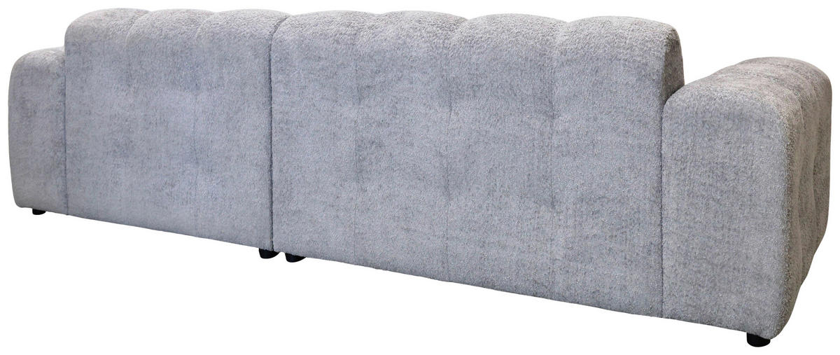 ECKSOFA RUNO Grau Bouclé  - Schwarz/Grau, Design, Kunststoff/Textil (270/175cm) - MID.YOU