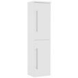 HOCHSCHRANK 40/163/33 cm  - Chromfarben/Weiß, Design, Glas/Holzwerkstoff (40/163/33cm) - Novel