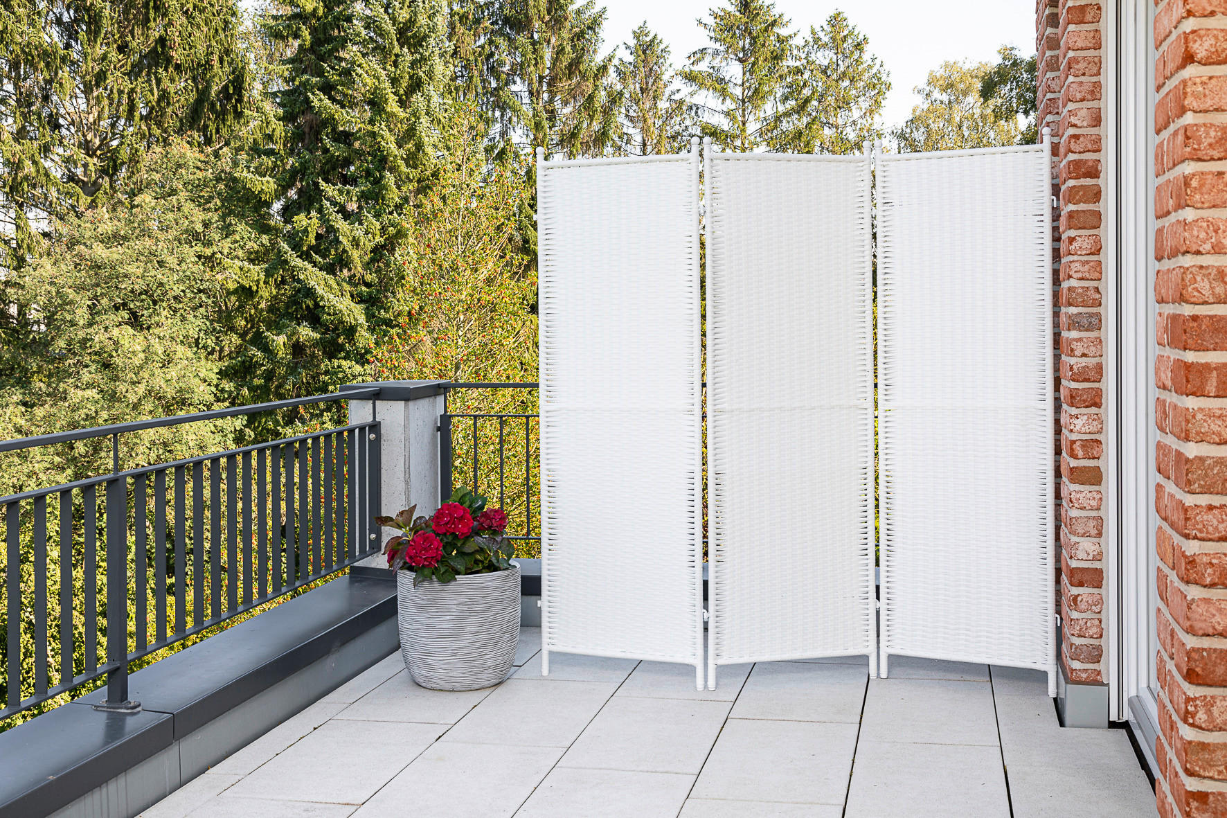 PARAVENT mit 3  Flügel - Weiß, MODERN, Metall (183/183cm) - Gardenson
