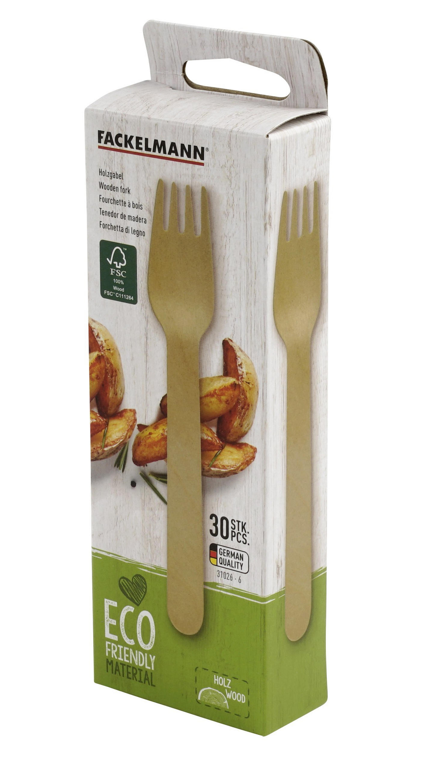 EINWEGGABEL - Birkefarben, Basics, Holz (16cm) - Fackelmann