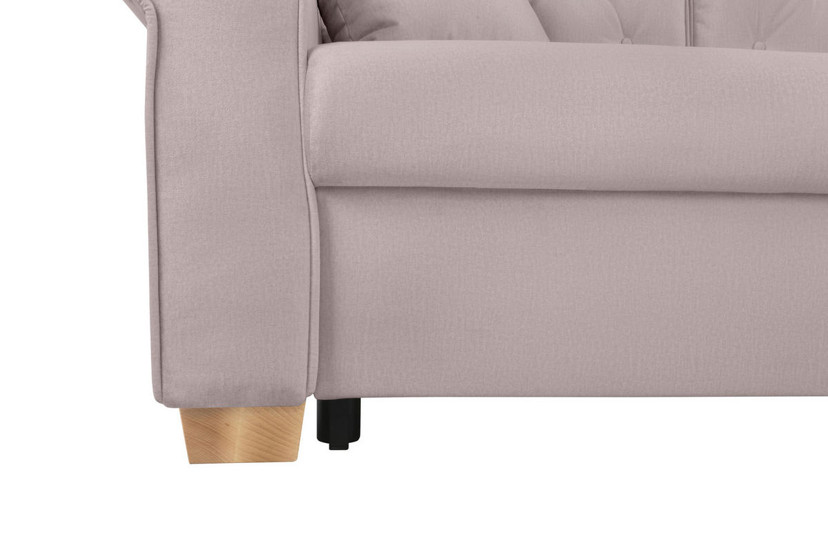 SCHLAFSOFA  mit Bettkasten erhältlich, Liegefunktion, Rücken echt, Armteil links, Armteil rechts Taupe  - Taupe/Buchefarben, Design, Holz/Textil (240/94/98cm) - MID.YOU