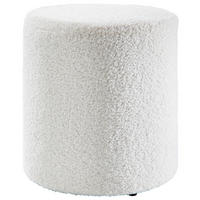 HOCKER Teddystoff Weiß  - Weiß, MODERN, Kunststoff/Textil (35/36/35cm) - Novel