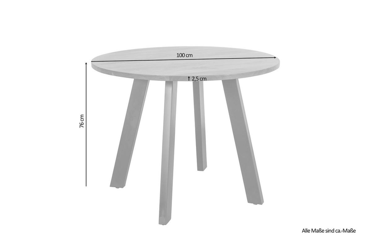 ESSTISCH in Holz, Metall 100/100/76 cm  - Schwarz/Braun, LIFESTYLE, Holz/Metall (100/100/76cm) - MID.YOU