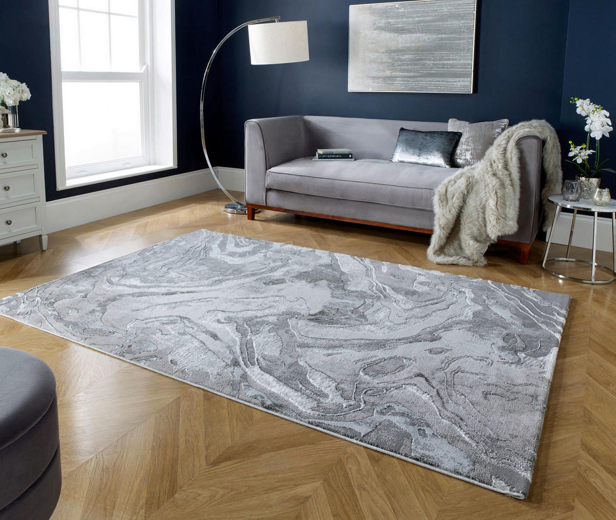 WEBTEPPICH 200/290 cm Eris Silberfarben  - Silberfarben, KONVENTIONELL, Textil (200/290cm)