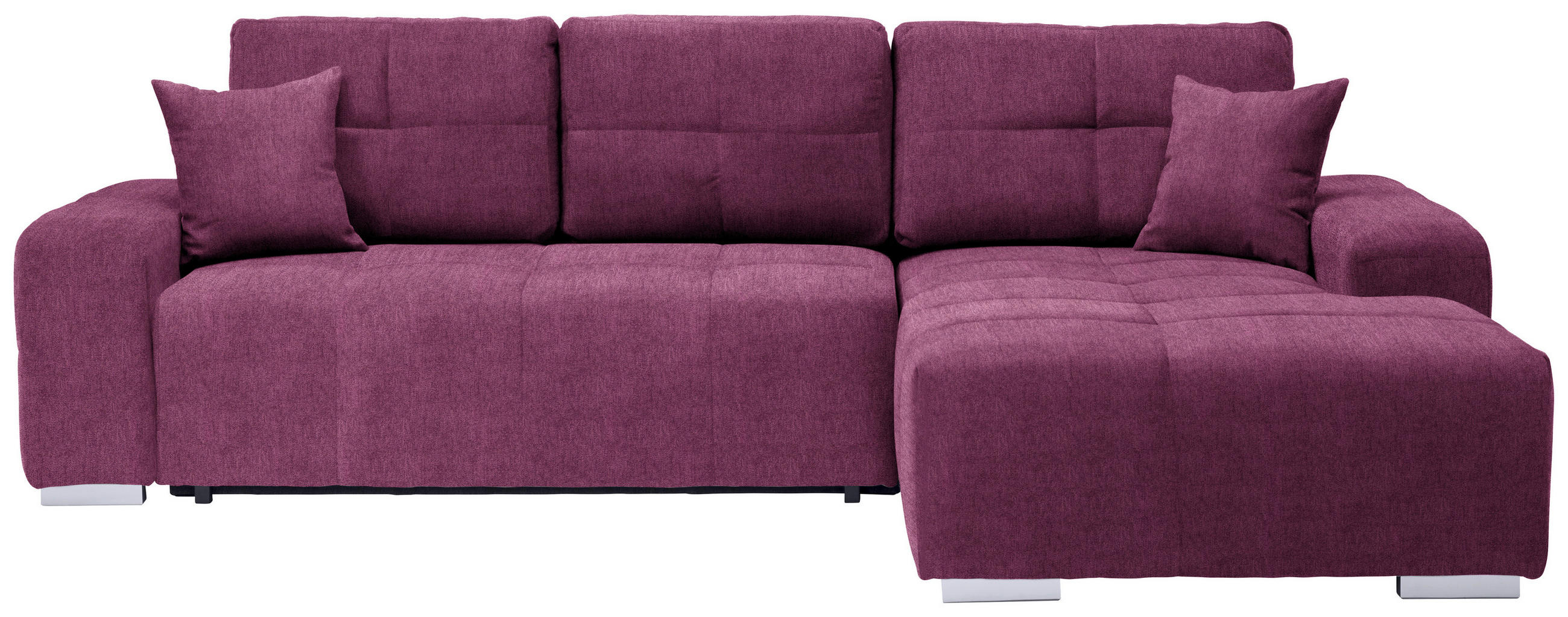 ECKSOFA Beere Webstoff  - Beere/Silberfarben, Design, Kunststoff/Textil (280/194cm) - Carryhome