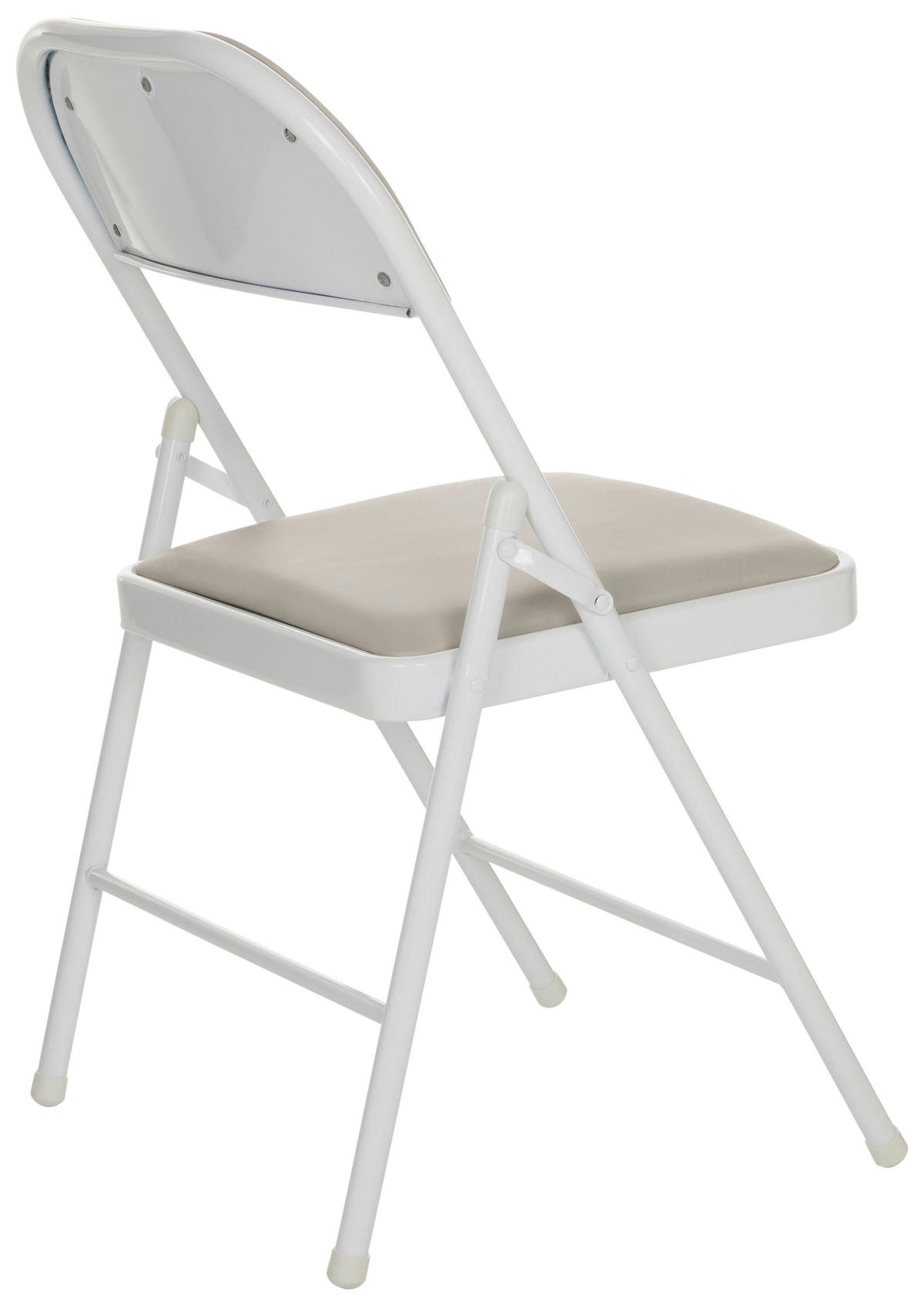 KLAPPSTUHL in Leder Grau  - Weiß/Grau, Basics, Leder/Metall (44/80/49cm) - MID.YOU