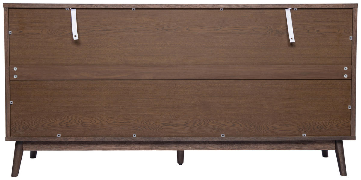 KOMMODE , 160/99/40 cm, 8 Schublade(n)  - Messingfarben/Walnussfarben, Design, Holz/Holzwerkstoff (160/99/40cm) - MID.YOU