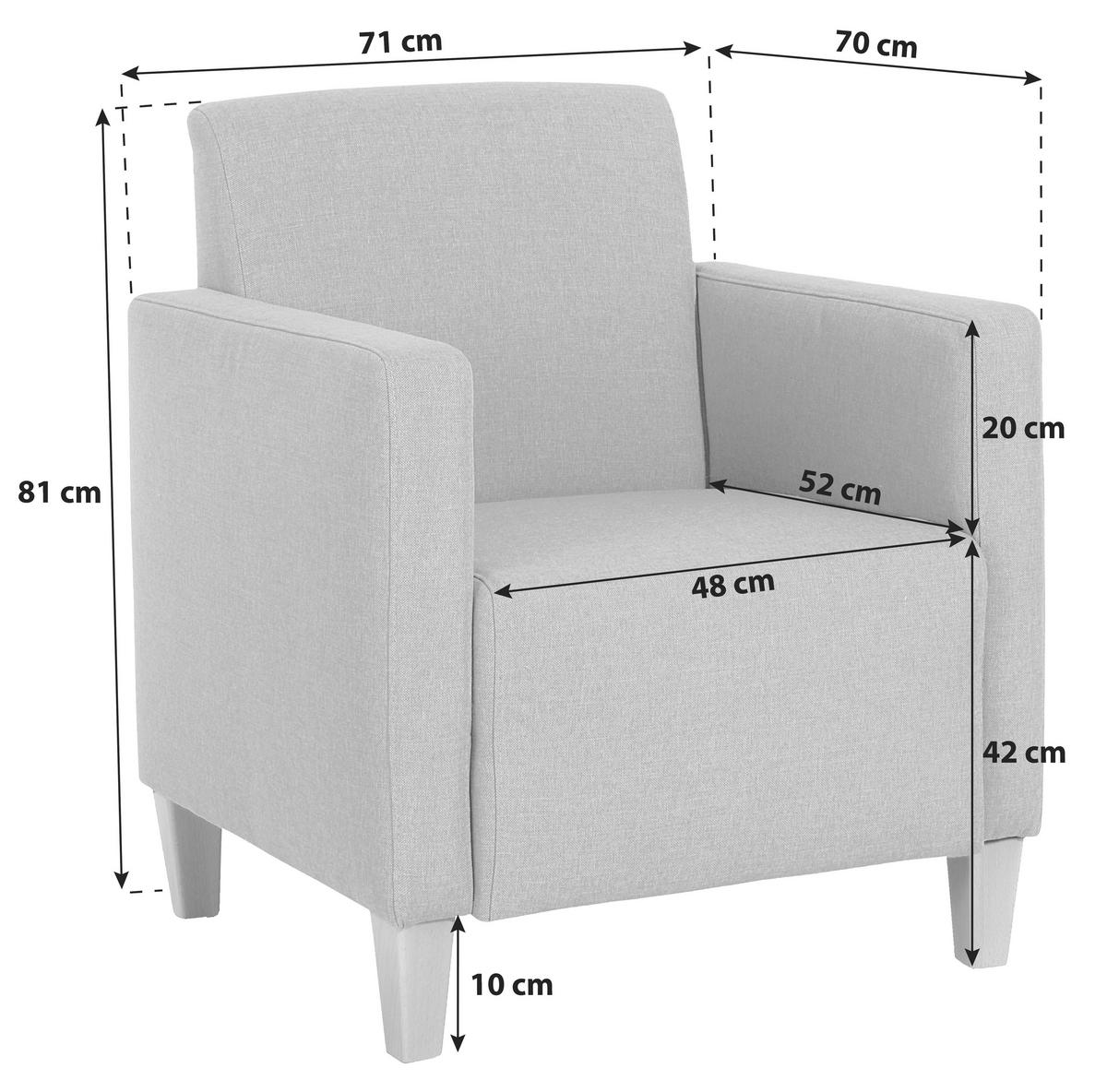 SESSEL in Velours Creme  - Creme/Naturfarben, Design, Holz/Textil (71/81/70cm) - Max Winzer