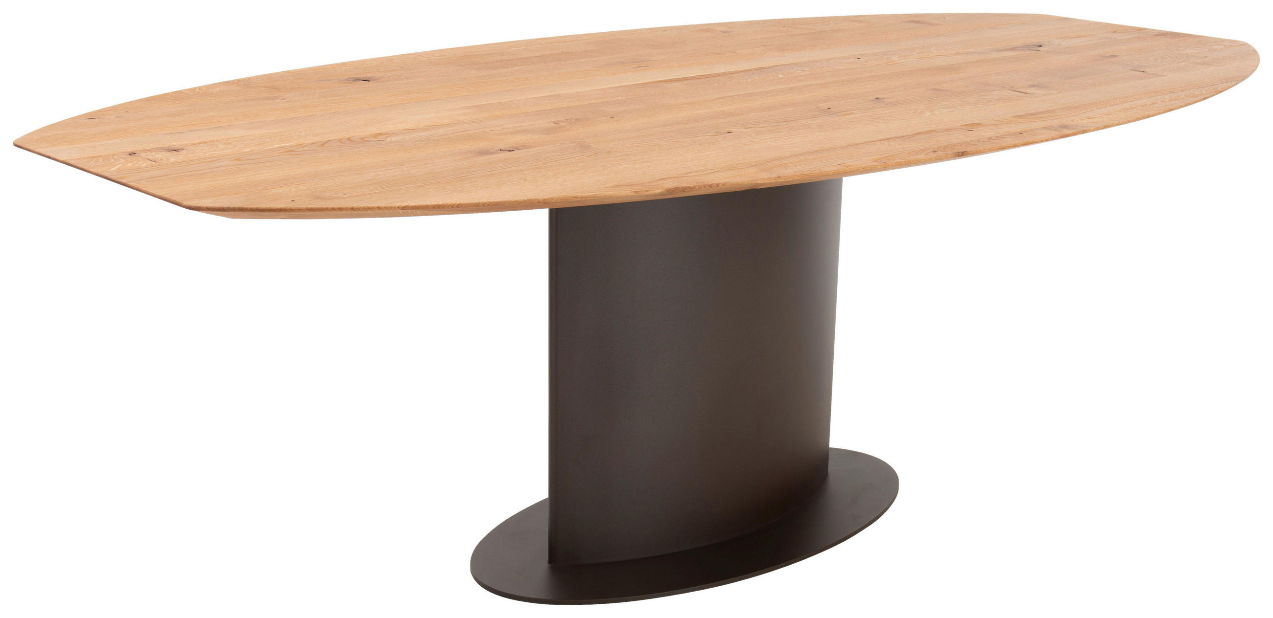 ESSTISCH Asteiche massiv oval Eichefarben  - Eichefarben/Dunkelbraun, Design, Holz/Metall (220/115/77cm) - Bert Plantagie
