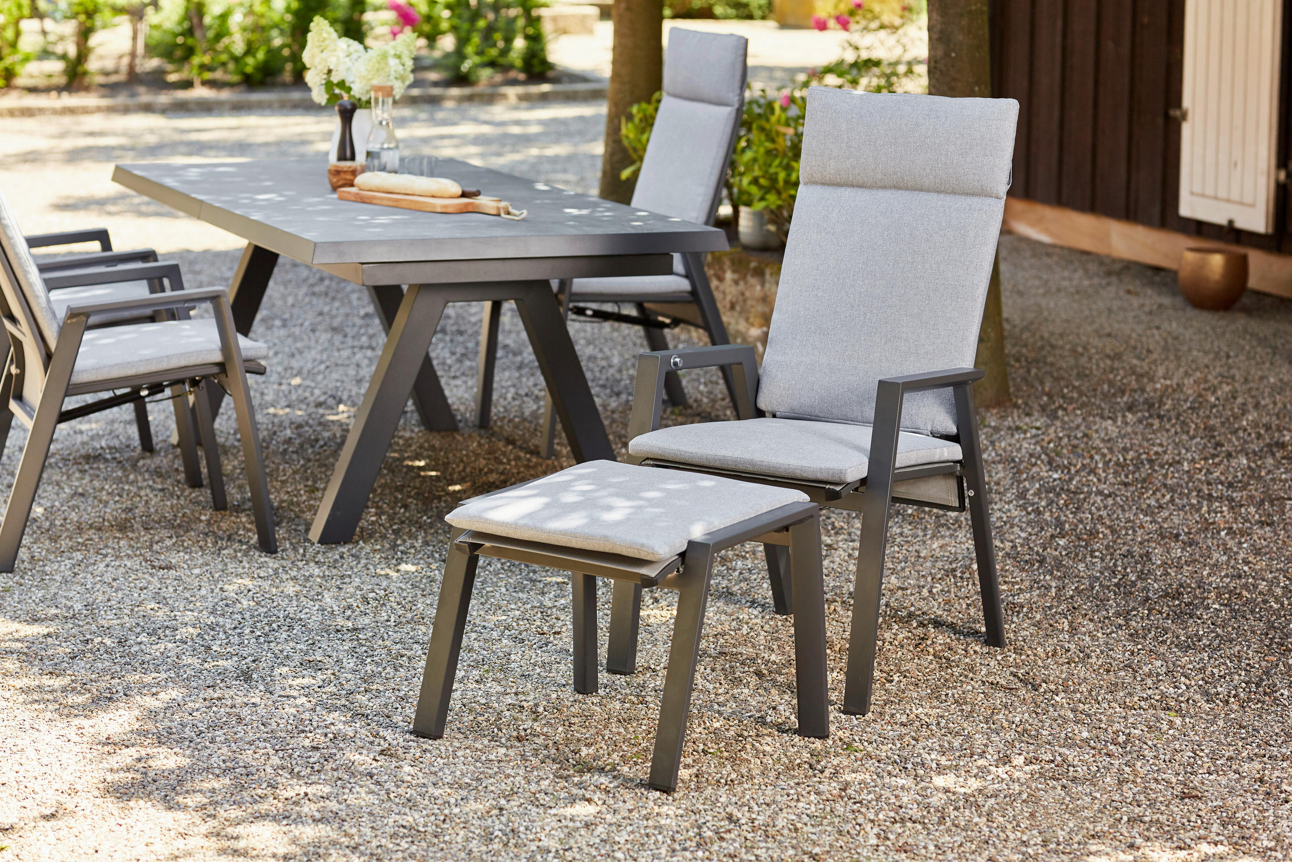 GARTENHOCKER  - Anthrazit, Basics, Kunststoff/Textil (57/44,5/49,5cm) - Siena Garden