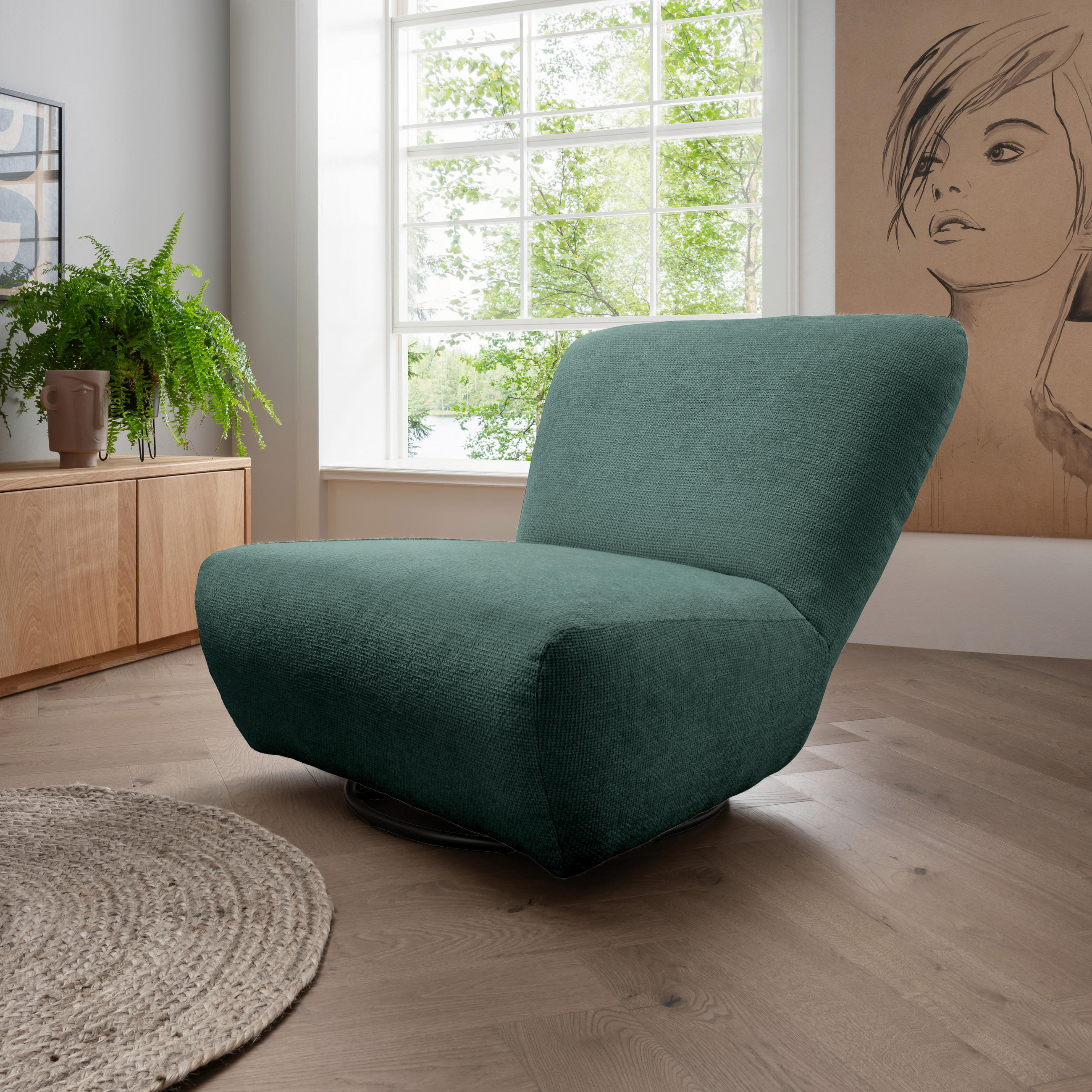 XXL-SESSEL Mikrofaser Dunkelblau    - Schwarz/Dunkelblau, Trend, Textil/Metall (95/77/94cm) - Livetastic