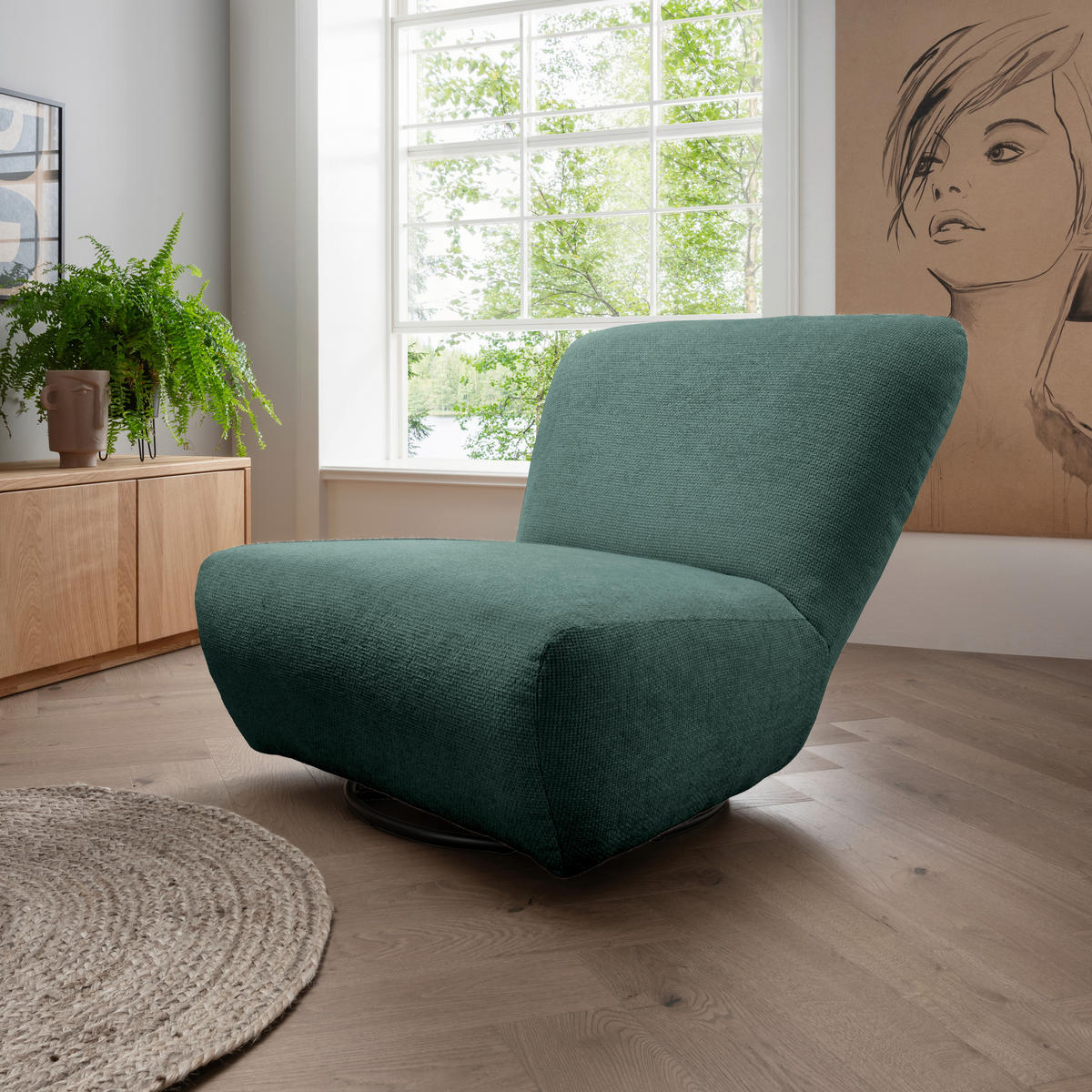 XXL-SESSEL in Mikrofaser Dunkelblau  - Schwarz/Dunkelblau, Trend, Textil/Metall (95/77/94cm) - Livetastic
