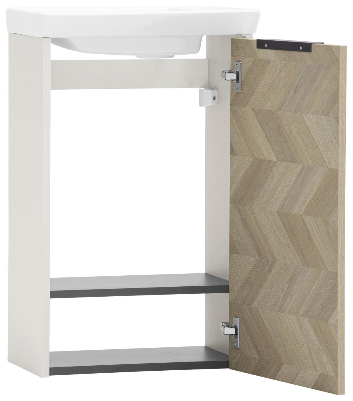 WASCHTISCHKOMBI 45,5 cm  - Eichefarben/Creme, KONVENTIONELL, Keramik/Holzwerkstoff (45,5cm) - Stylife