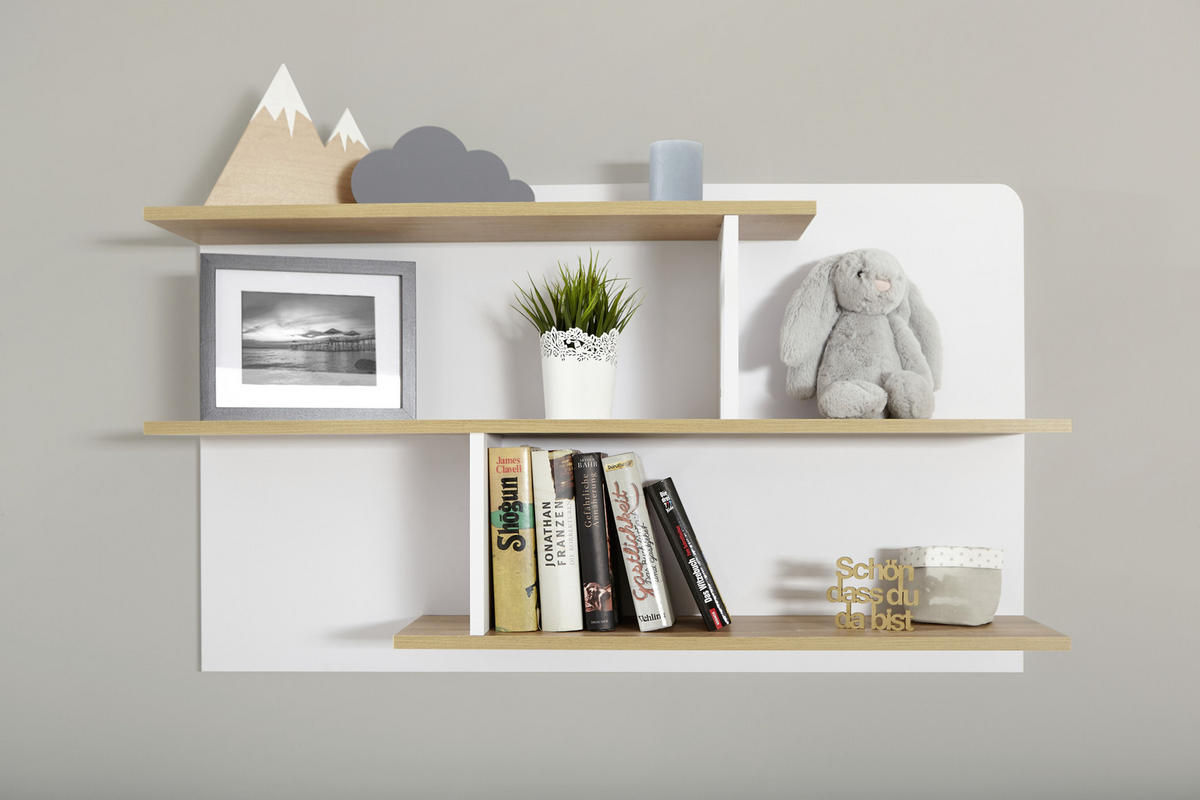 JUGENDZIMMER Weiß, Eschefarben  - Eschefarben/Birkefarben, MODERN, Holz/Holzwerkstoff (80/190cm) - MID.YOU