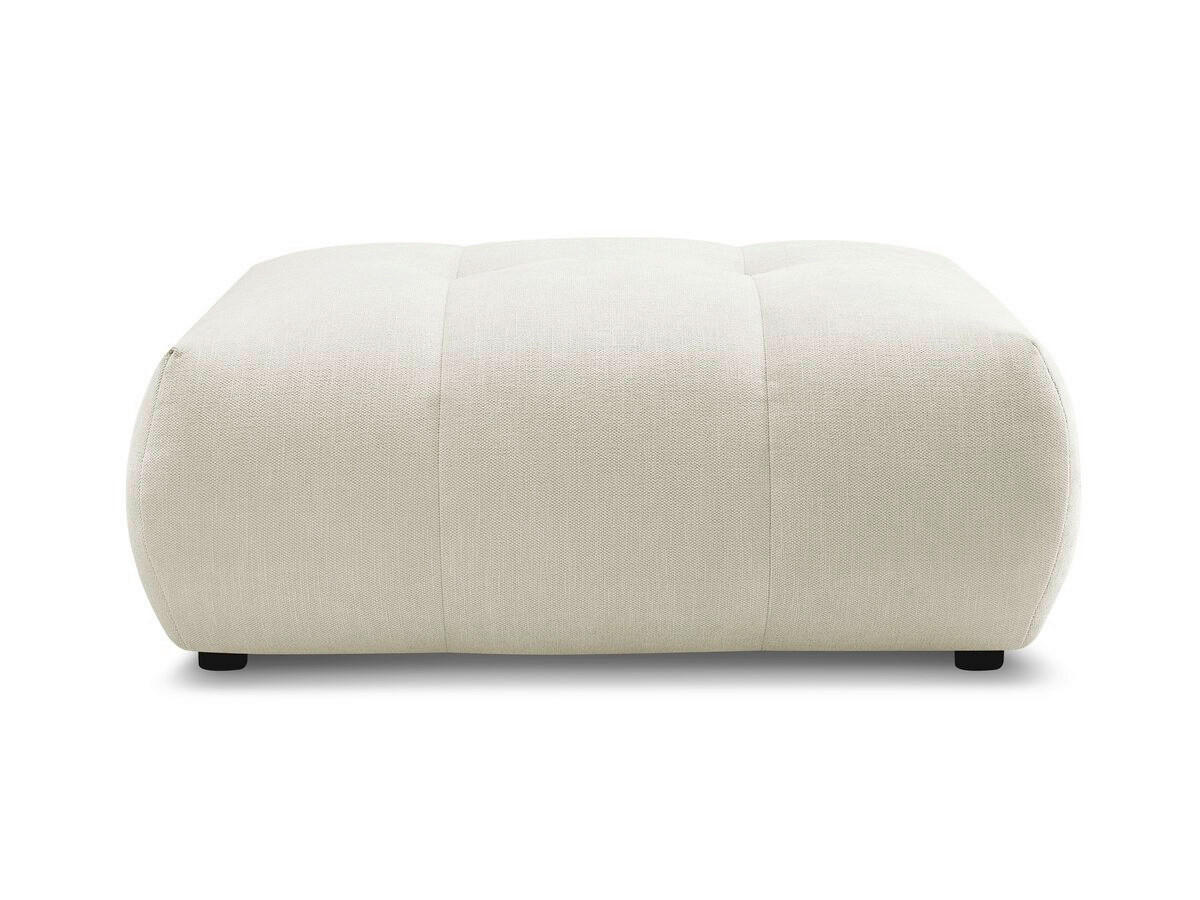 HOCKER FUJI  Leinenoptik Beige  - Beige/Schwarz, MODERN, Kunststoff/Textil (112/44/80cm)