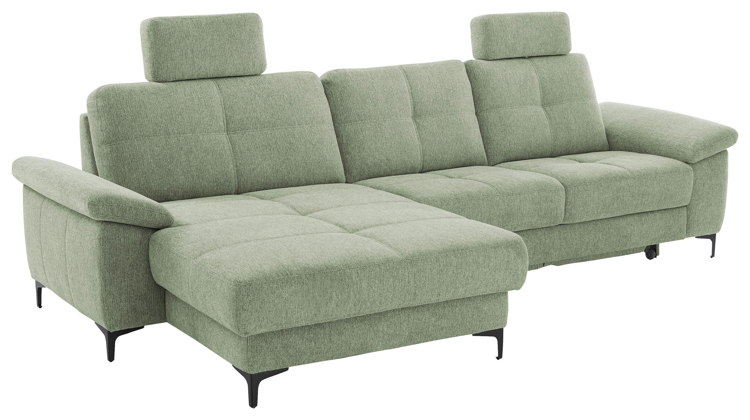 SEDEŽNA GARNITURA, zelena  - barve kroma/črna, Konvencionalno, leseni material (162/87/296cm) - Pure Home Comfort