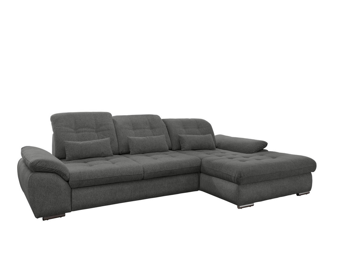 ECKSOFA in Chenille Graubraun  - Chromfarben/Graubraun, Modern, Textil/Metall (314/184cm) - Livetastic