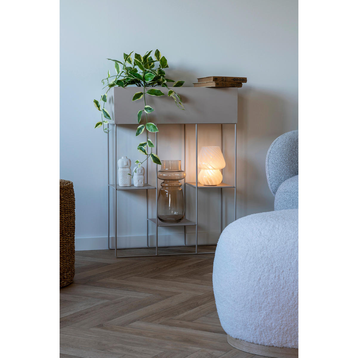 ÜBERTOPF   - Beige, Design, Metall (25/80/60cm)