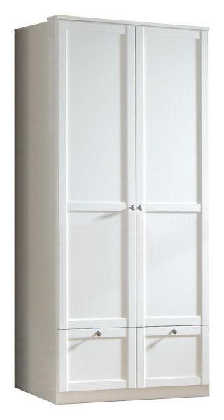 SKRIŇA S OTOČNÝMI DVERAMI, biela, 90/200/58 cm - farba zinku/biela, Lifestyle, kov/kompozitné drevo (90/200/58cm) - MID.YOU