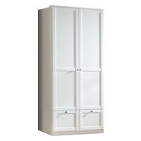 SKRIŇA S OTOČNÝMI DVERAMI, biela, 90/200/58 cm - farba zinku/biela, Lifestyle, kov/kompozitné drevo (90/200/58cm) - MID.YOU