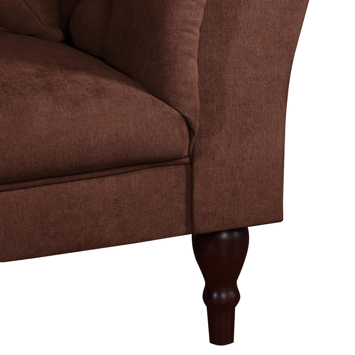 3-SITZER-SOFA Mikrofaser Braun  - Braun/Cappuccino, Design, Holz/Textil (232/79/97cm) - Livetastic