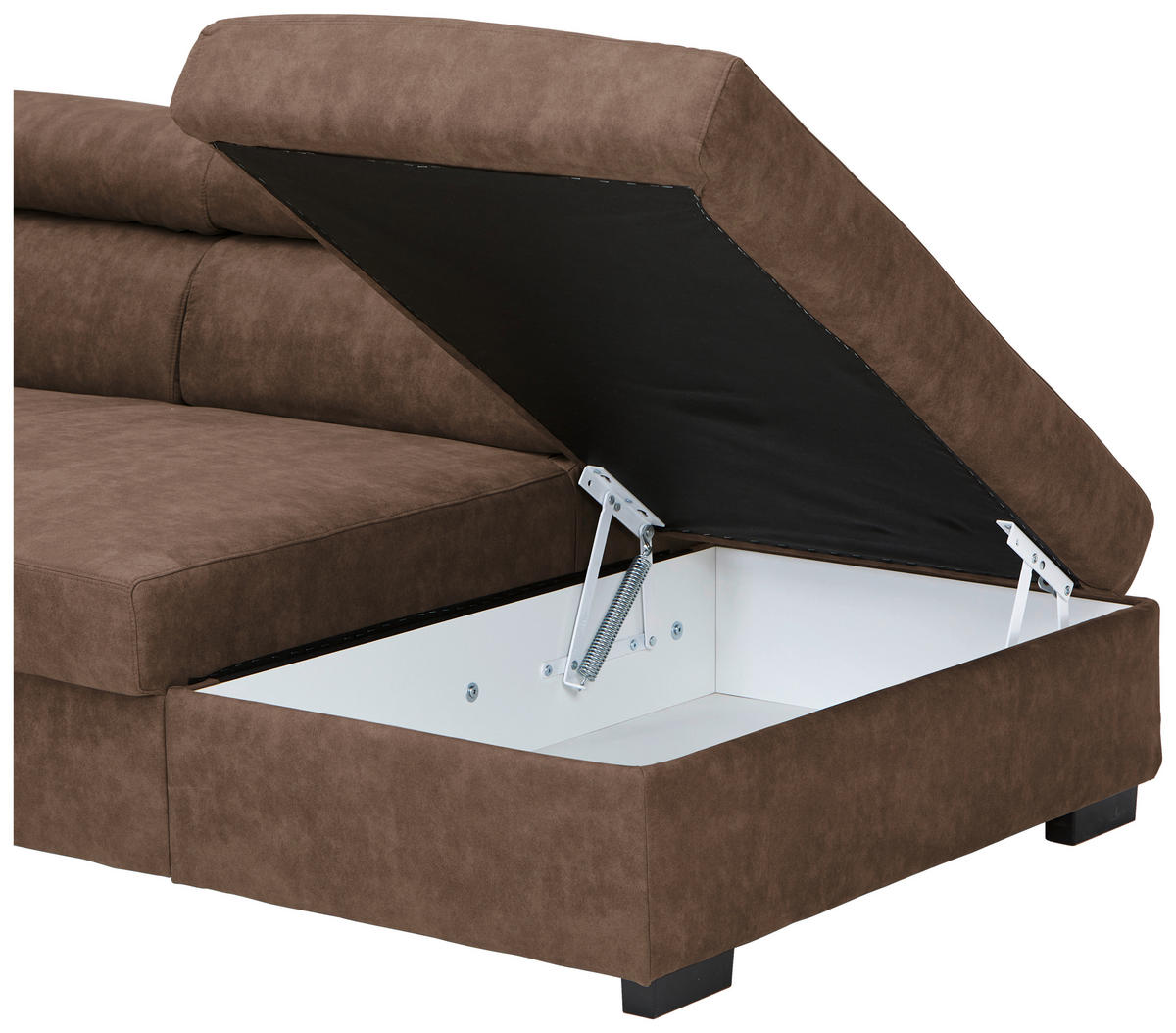 ECKSOFA Braun Lederlook  - Schwarz/Braun, Design, Kunststoff/Textil (263/230cm) - Hom`in