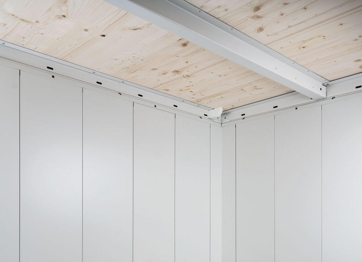 GERÄTEHAUS 236/222/236 cm  - Silberfarben, Design, Metall (236/222/236cm) - Biohort