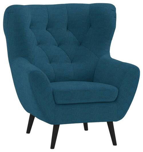 SESSEL in Mikrofaser Blau  - Blau/Anthrazit, Design, Holz/Textil (87/101/95cm) - Stylife