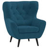 SESSEL in Mikrofaser Blau  - Blau/Anthrazit, Design, Holz/Textil (87/101/95cm) - Stylife