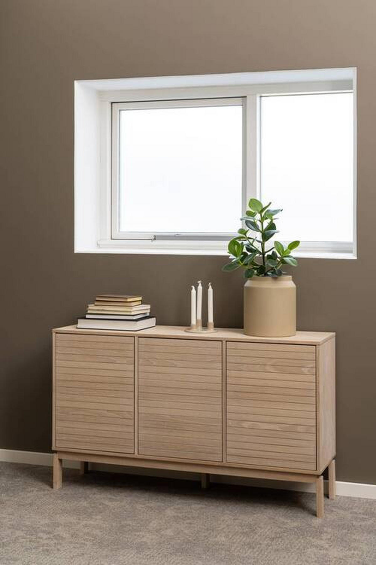 KOMMODE 135,4/80/40 cm  in Eichefarben  - Weiss/Eichefarben, Design, Holzwerkstoff (135,4/80/40cm) - Livetastic