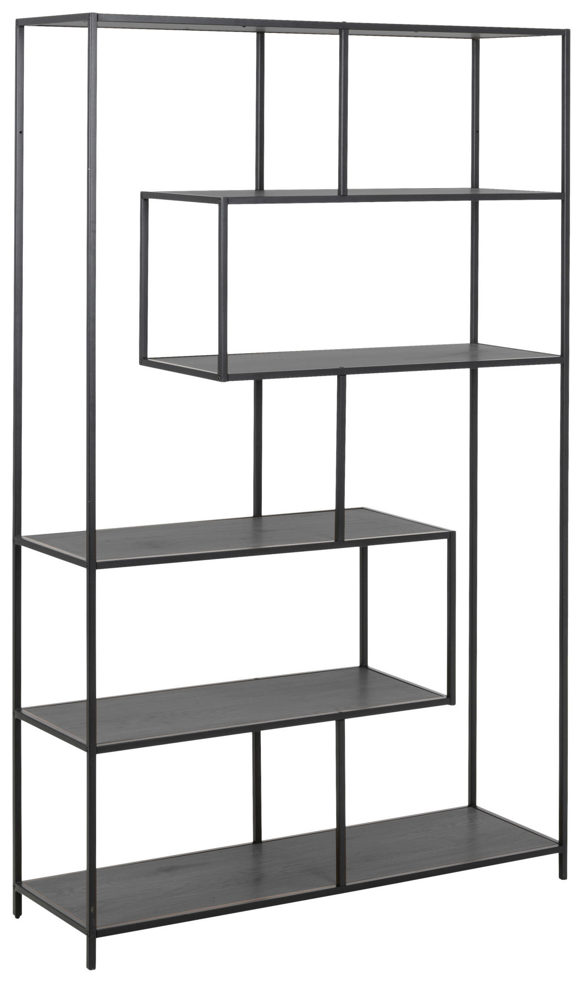 REGAL Schwarz  - Schwarz, Trend, Holzwerkstoff/Metall (114/185/35cm)