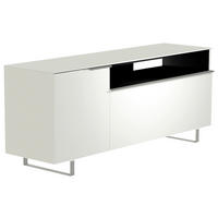 LOWBOARD  in 160/66/45 cm  - Alufarben/Weiß, Design, Glas/Holzwerkstoff (160/66/45cm) - Moderano