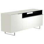 LOWBOARD  in 160/66/45 cm  - Alufarben/Weiß, Design, Glas/Holzwerkstoff (160/66/45cm) - Moderano