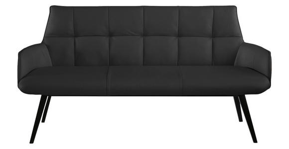 SITZBANK 160/89,5/64 cm in Schwarz - Schwarz, Design, Leder/Holz (160/89,5/64cm) - Novel