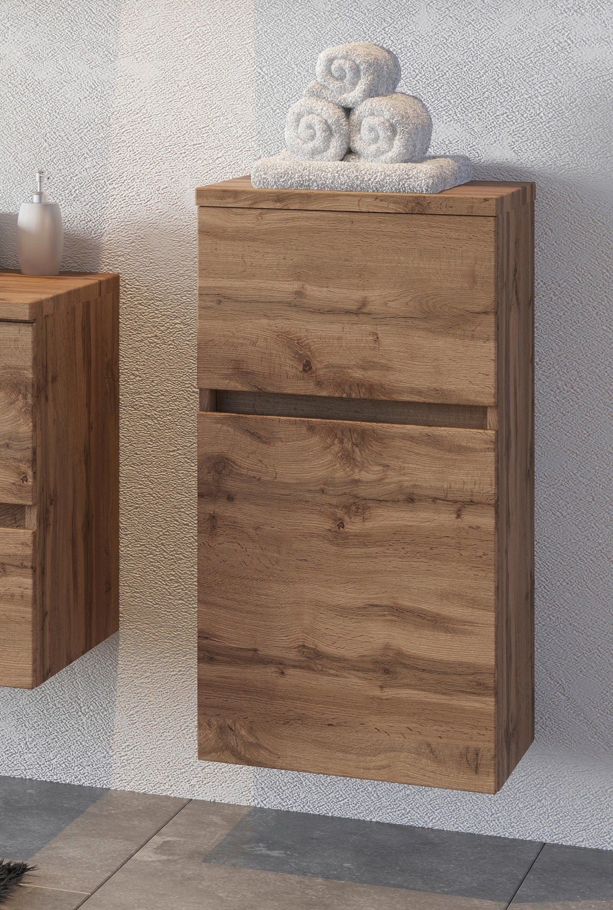 UNTERSCHRANK 40/81,5/35 cm   - Eiche Wotan/Silberfarben, MODERN, Holzwerkstoff/Kunststoff (40/81,5/35cm) - Held